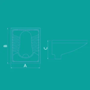 توالت زمینی چینی‌کرد مدل آرین ریم بسته