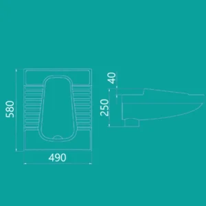 توالت زمینی چینی_کرد مدل لاندیس طبی ریم بسته