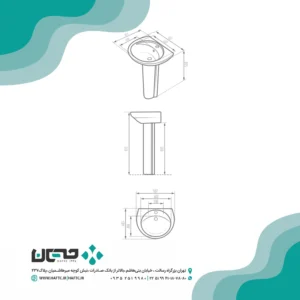 روشویی پایه دار مروارید مدل دیاموند 50