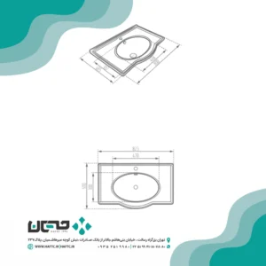 روشویی روکابینتی مروارید مدل النا ۸۰