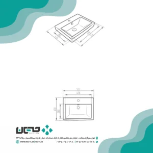 روشویی روکابینتی مروارید مدل ولگا ۵۵