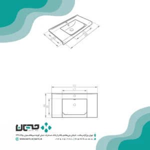 روشویی روکابینتی مروارید مدل ویستا با زیر آب ۹۰
