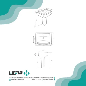 روشویی پایه دار مروارید مدل کرون 61
