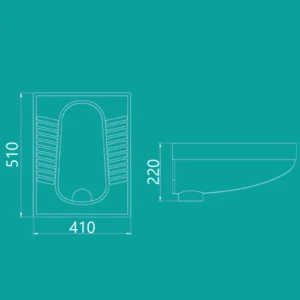 توالت زمینی چینی_کرد مدل آزالیا تخت ریم بسته