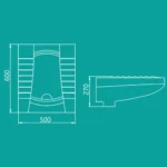 توالت زمینی چینی‌کرد مدل ویکتوریا تخت ریم لس