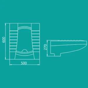 توالت زمینی چینی‌کرد مدل ویکتوریا تخت ریم لس