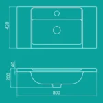 روشویی روکابینتی آدونیس چینی‌کُرد