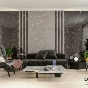 سرامیک عقیق مدل هنری 120*60 طوسی تیره نانوپولیش
