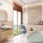 سرامیک عقیق مدل شارلوت 60*30 کرم روشن مات