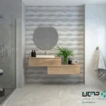 سرامیک عقیق مدل شزنی 90*30 طوسی تک گل تیره براق